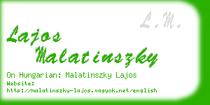 lajos malatinszky business card